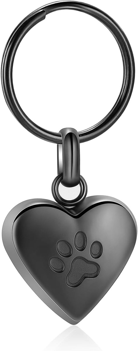 Sieraden urn sleutelhanger voor huisdier menselijke as hond kat keepsake gedenkteken urn sleutelhanger ashouder voor vrouwen mannen, Black-B.