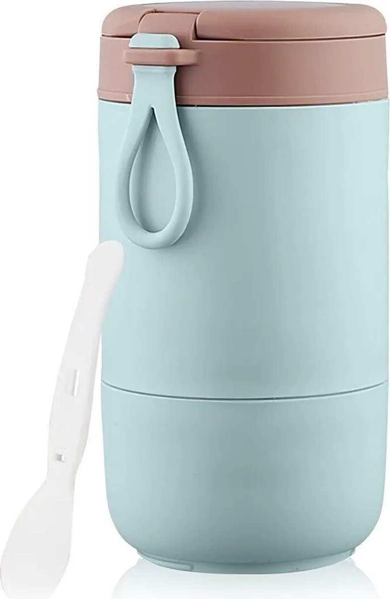 Lunchbox/mueslibeker van 680 ml, dubbelwandige geïsoleerde verpakking, Geschikt voor lepel