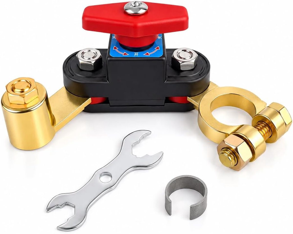 1 Set Auto Batterij Disconnect,12V Batterij Afschakelaar,Verstelbare Automatische Schakelaar van Zuiver Koper,Stabiele Overdracht,Hoge Geleidbaarheid,Voor Accessoires