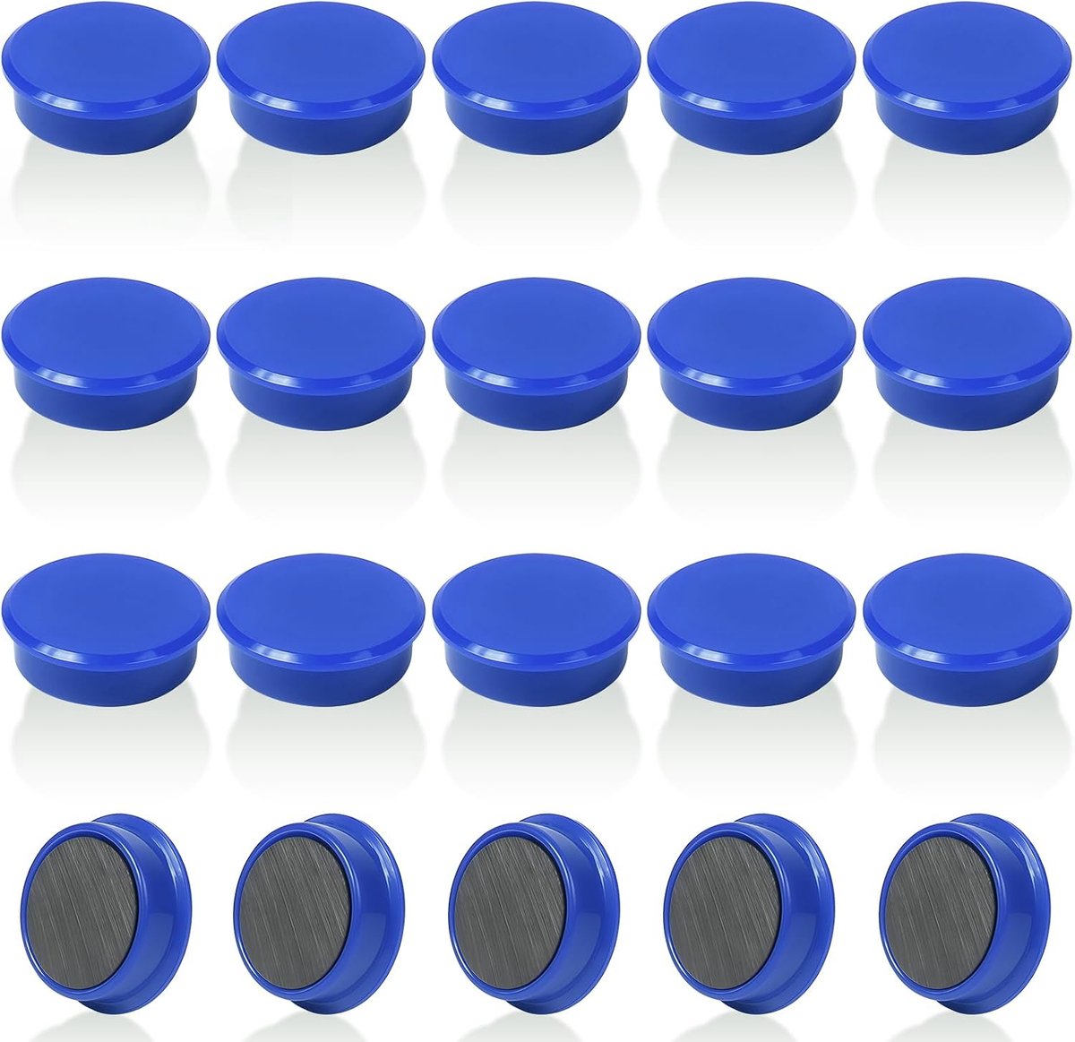 Magneten 20 Stuks Blauw - Sterke Kleine Ronde Magneten, Krachtige Zware Magneet, Decoratieve Magneten voor Whiteboard, Keuken, Kantoor, School, Klaslokaal – Schattige Mini Magneetjes