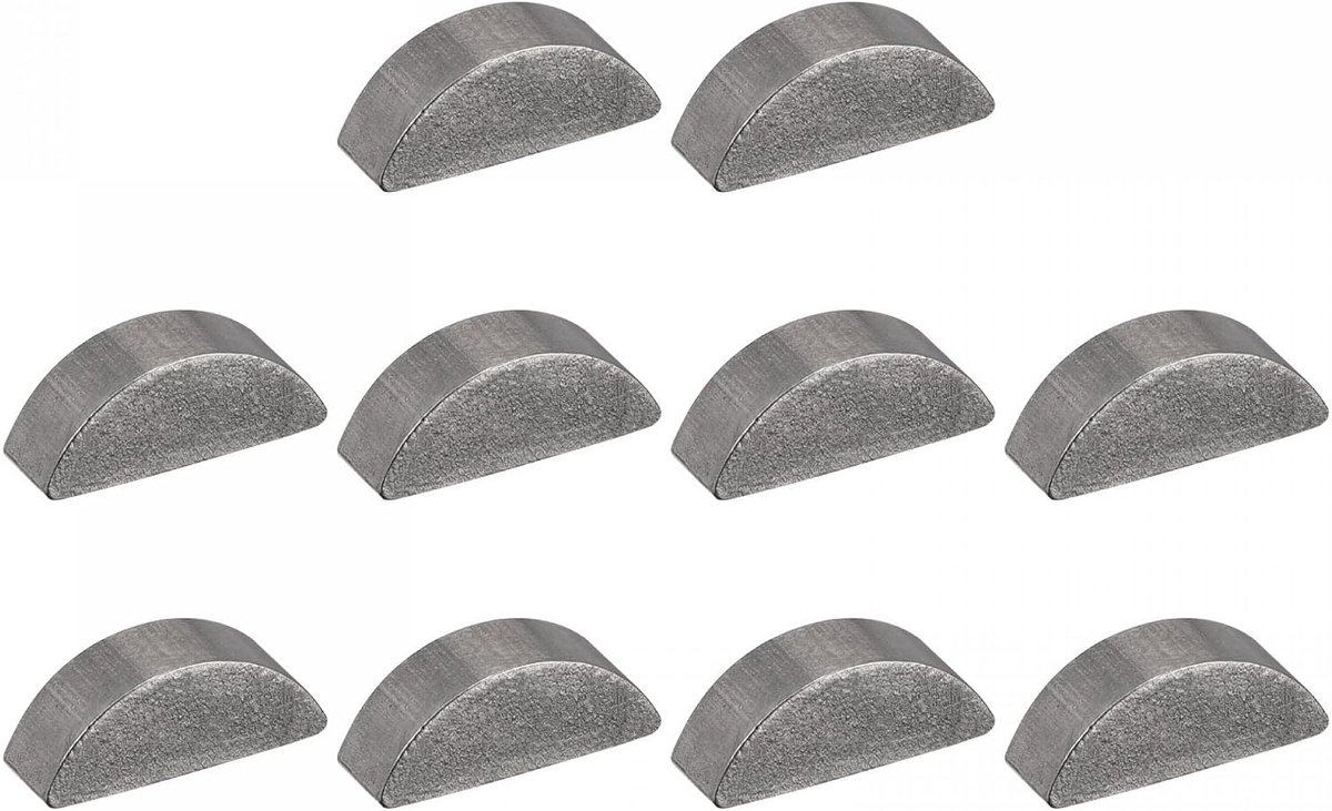 Sourcing map Halve maan 10 stuks 45# staal 13 mm lengte x 5 mm breedte x 4 mm dikte halve cirkel sleutel