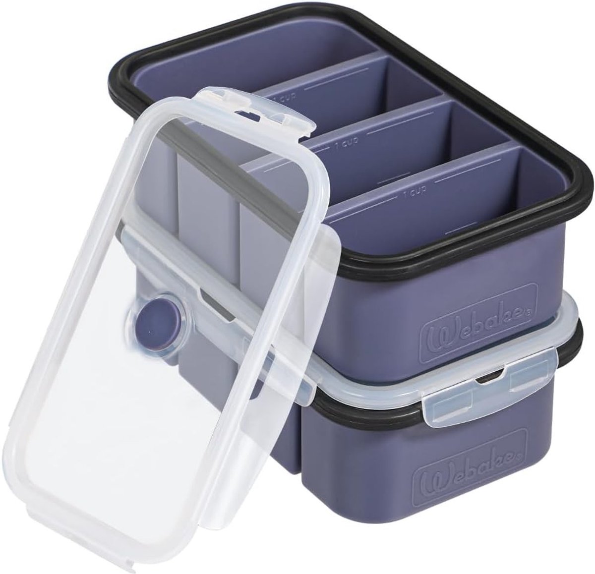 Siliconen Soepvriesbak met Deksel, 1 Cup 250ml, 2 Stuks Bewaarcontainers voor Soep, Ideaal voor Vriezen van Bouillon, Saus en Maaltijdvoorbereiding