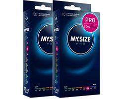 MY.SIZE PRO 20 stuks 64mm Elite condooms, XXXL pasvorm, zeer zuiver Vytex-latex voor weinig geur, super gemakkelijk te openen en af te rollen