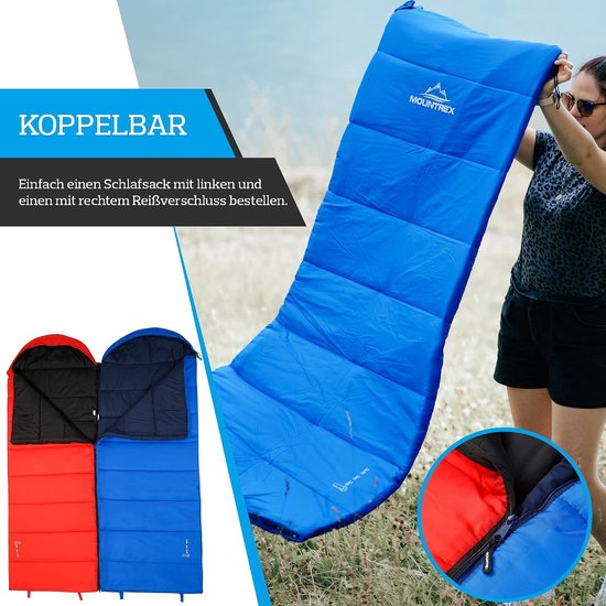Slaapzak - Deken slaapzak - Kamperen Outdoor - Aparte voetenzone - 205 x 75 cm - Blauw — afbeelding 4