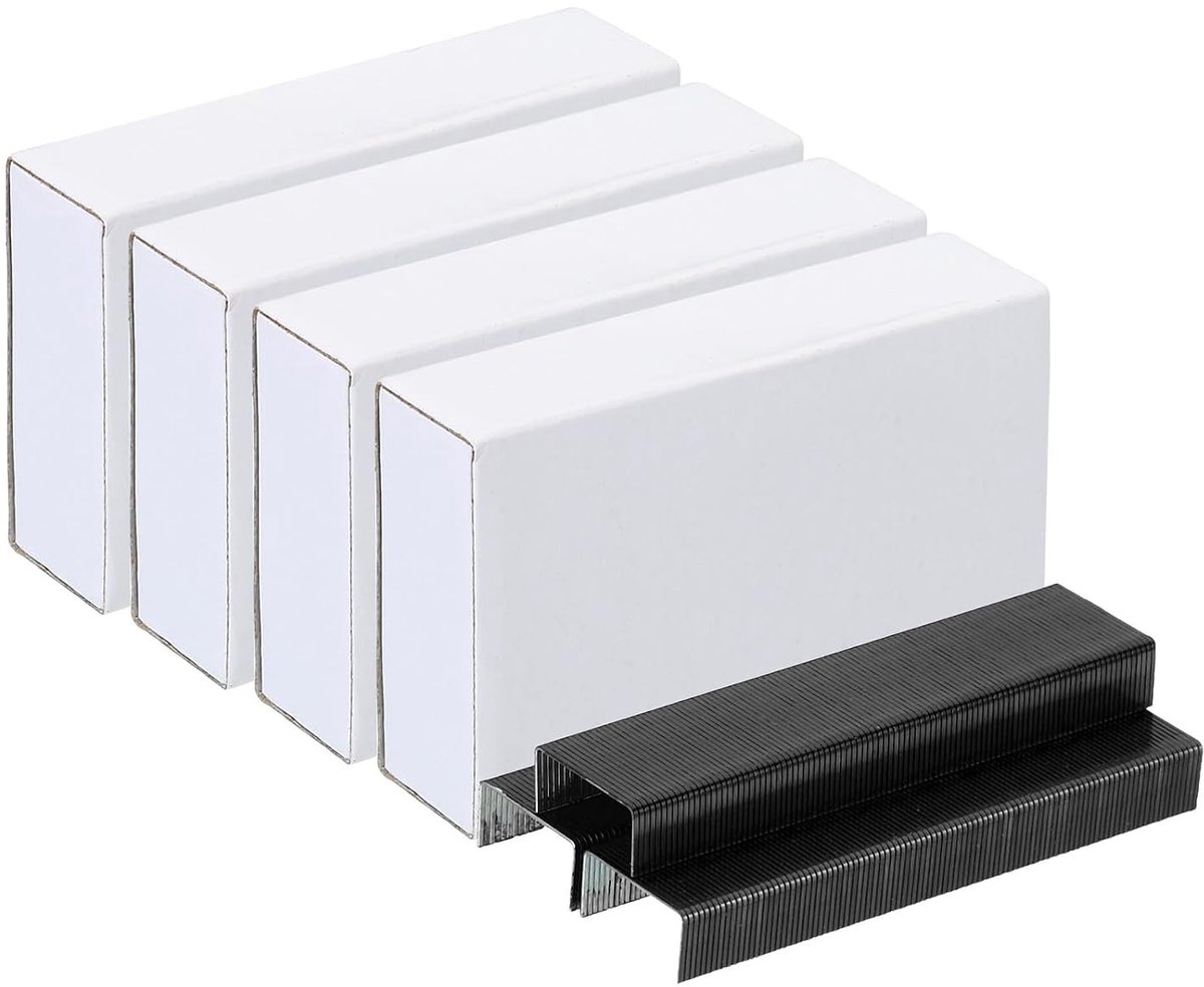 Niet voor nietjes, 4 stuks (1000 stuks per verpakking), 26/6 standaard, 1/4 inch, kantoorbenodigdheden, zwart, duurzaam en veelzijdig gebruik
