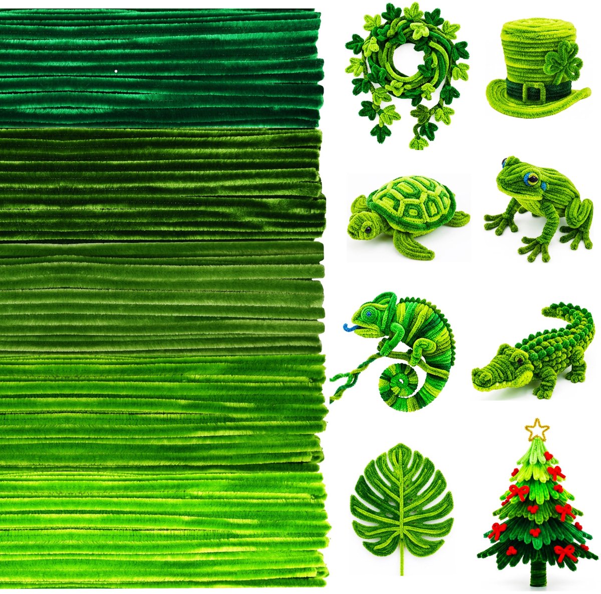 Omgoods - Set van 500 Groene Pijpenrassers voor Knutselen