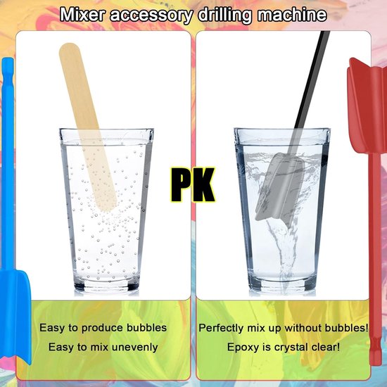 Blender Accessoire voor Hars Mixen, 6 Delen, Epoxy Menger, Klopper, Roerder en Verf Mixer voor Hars, Schilderen en Keramische Glazuur van Blender — afbeelding 3