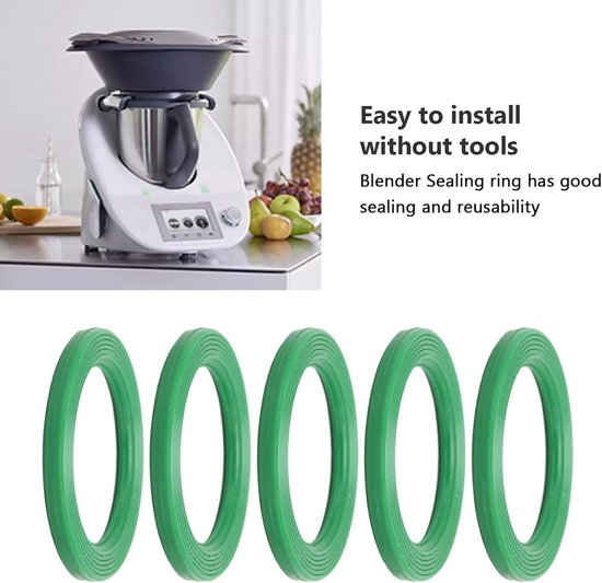 Vervangingsringen voor Blender - 5 Stuks Rubber O-Ringen, Voedselveilige Silicoon Gasket voor Huishoudelijk Gebruik, Catering en Professionele Keukens — afbeelding 3