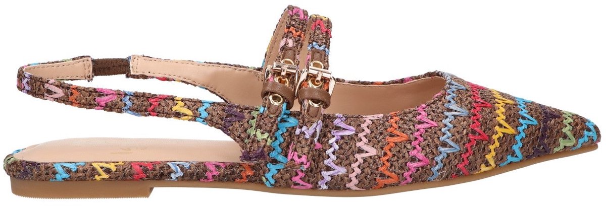 La Strada Slingback Bruin Raffia - Damesschoenen - Maat - 42