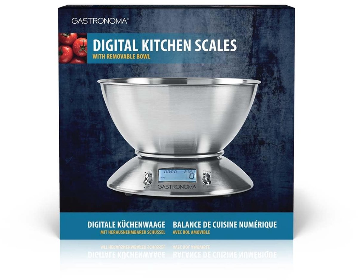 Keukenweegschaal analoog - Zilver - Digitale keukenweegschaal tot 5 kg - Roestvrijstalen kom en timer - Voor nauwkeurig wegen en koken