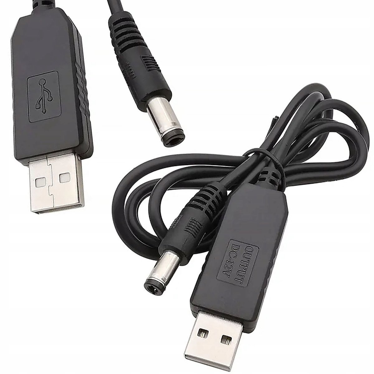 Rosfix Spanningsomzetter Kabel USB naar DC 5,5x2,1mm - 5V→12V Step-Up - 1A, 100 cm