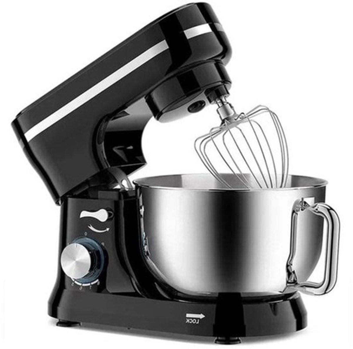 Keukenmixer - Keukenmachine - Foodprocessor - Keukenrobot - 1000W – 8 Snelheden – 4.5L Roestvrijstalen Kom – Elektrische Foodmixer - Zilver