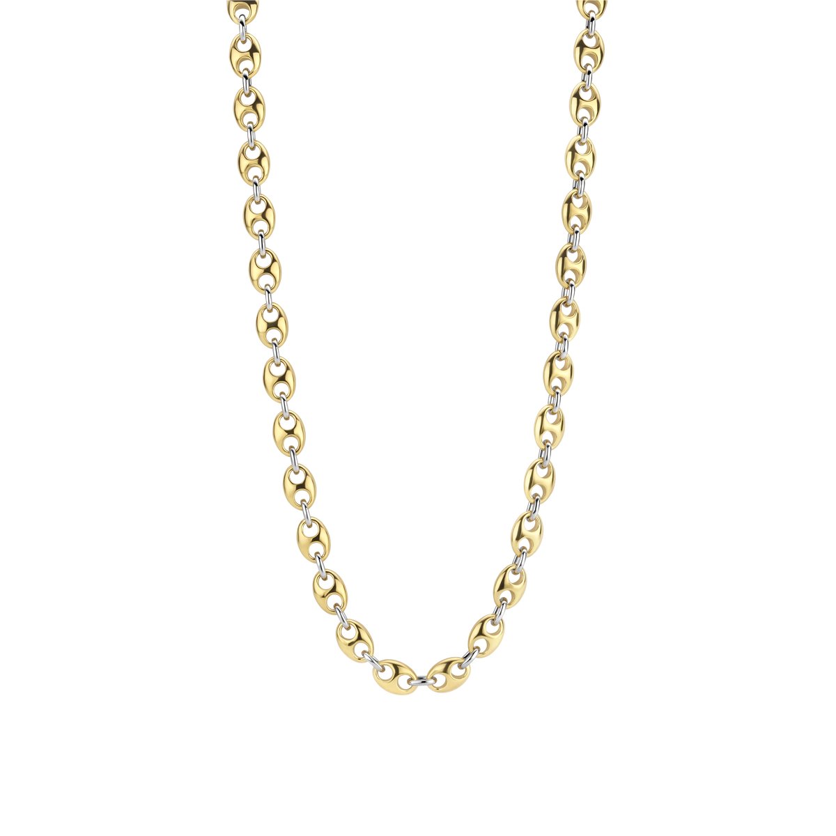 TI SENTO Dames Ketting - 925 zilver - Zilver geel verguld - Maat 42 - 3985SY