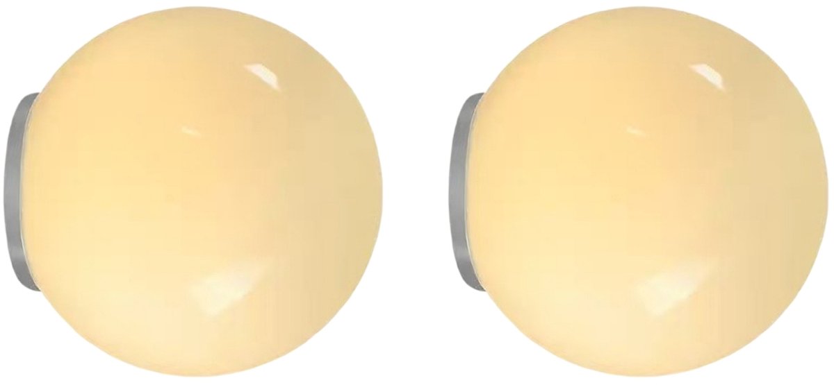 2 Stuks Wandlamp Kinderkamer Moderne Glazen Lampenkap 18cm voor Slaapkamer Woonkamer Café Warm Licht