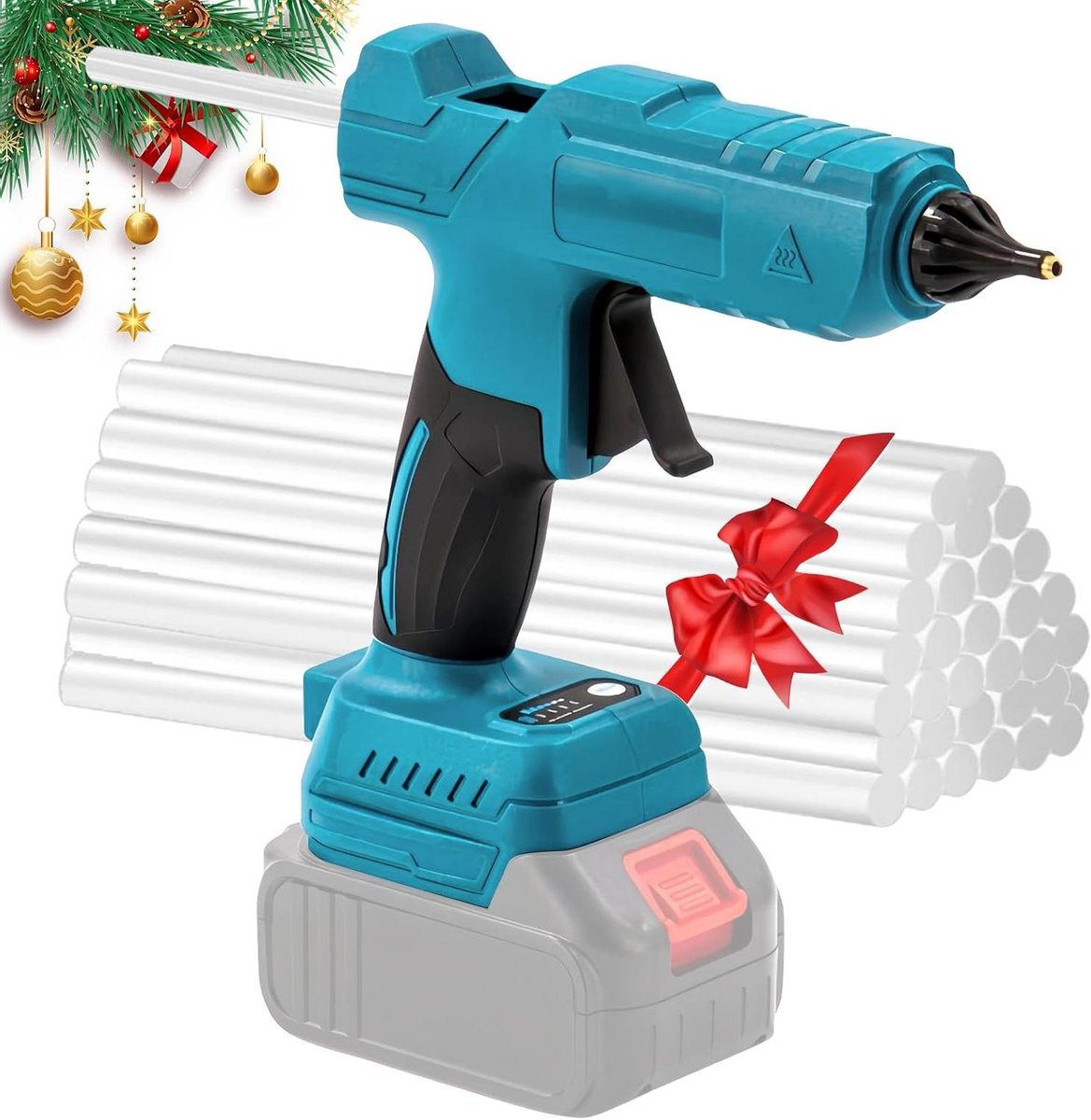 Accu Lijmpistool - Draadloos Lijmen - Hobby Klussen - Compatibel met 18V - 200 Watt - Rood