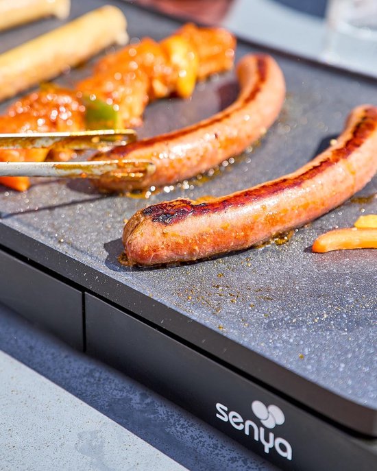 Elektrische Grillplaat - Bakplaat Plancha - Gezellig Tafelen - XL Oppervlak - 51x25 cm - Zwart — afbeelding 3