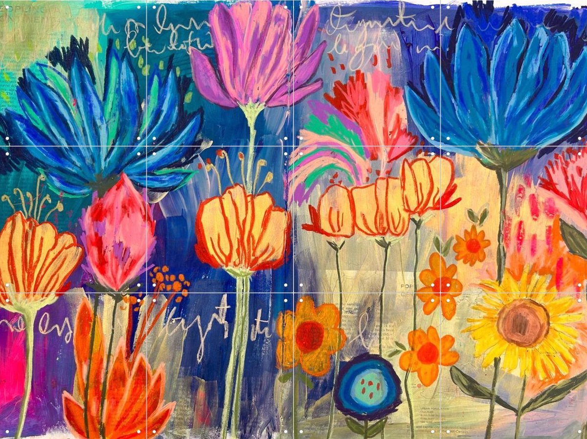 IXXI Maggie, Yvette Fanciulli - 80 x 60 cm - Gratis ophangtool - Grote wanddecoratie en posters - Gemengde Technieken, Kleurrijk, Speels, Modern