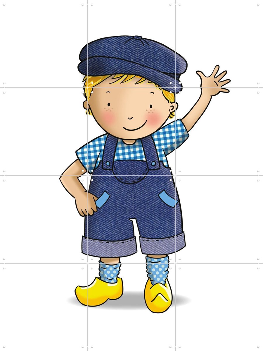 IXXI Fien & Teun – hallo van Teun!, Fien & Teun & Van Hoorne Studios - 60 x 80 cm - Gratis ophangtool - Grote wanddecoratie en posters - Illustraties