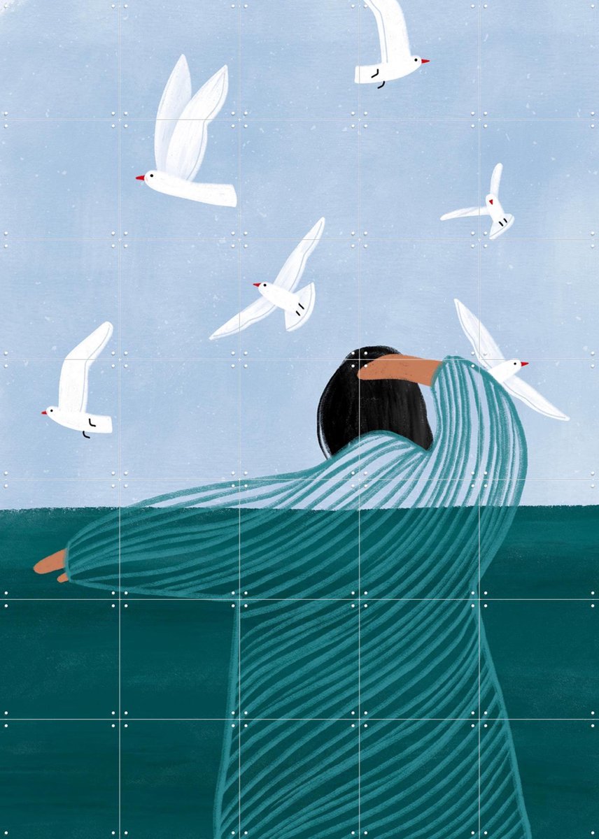 IXXI Seaside Serenity, Bea Müller & Various - 100 x 140 cm - Gratis ophangtool - Grote wanddecoratie en posters - Fantasierijk, Digitale Kunst