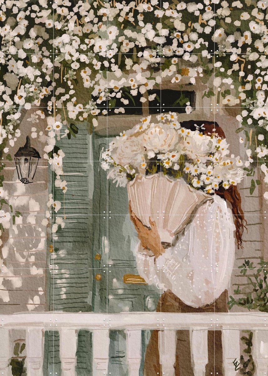 IXXI White Spring, Ekaterina Zagorska - 100 x 140 cm - Gratis ophangtool - Grote wanddecoratie en posters - Schilderijen, Illustraties, Eetkamer