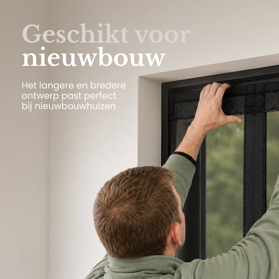O'DADDY® Deurgordijn Deluxe FIBER - Magnetisch Vliegengordijn - Voor Nieuwbouw en Standaard Deuren - Eenvoudige Installatie - Deurhor Zwart - 100x240 cm