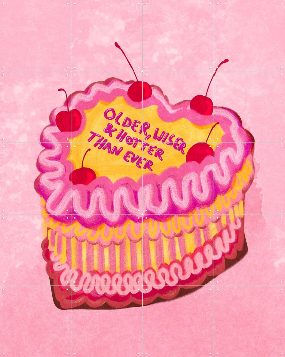 IXXI Cream Cake Older,wiser,hotter, Raissa Oltmanns - 80 x 100 cm - Gratis ophangtool - Grote wanddecoratie en posters - Typografie, Vintage