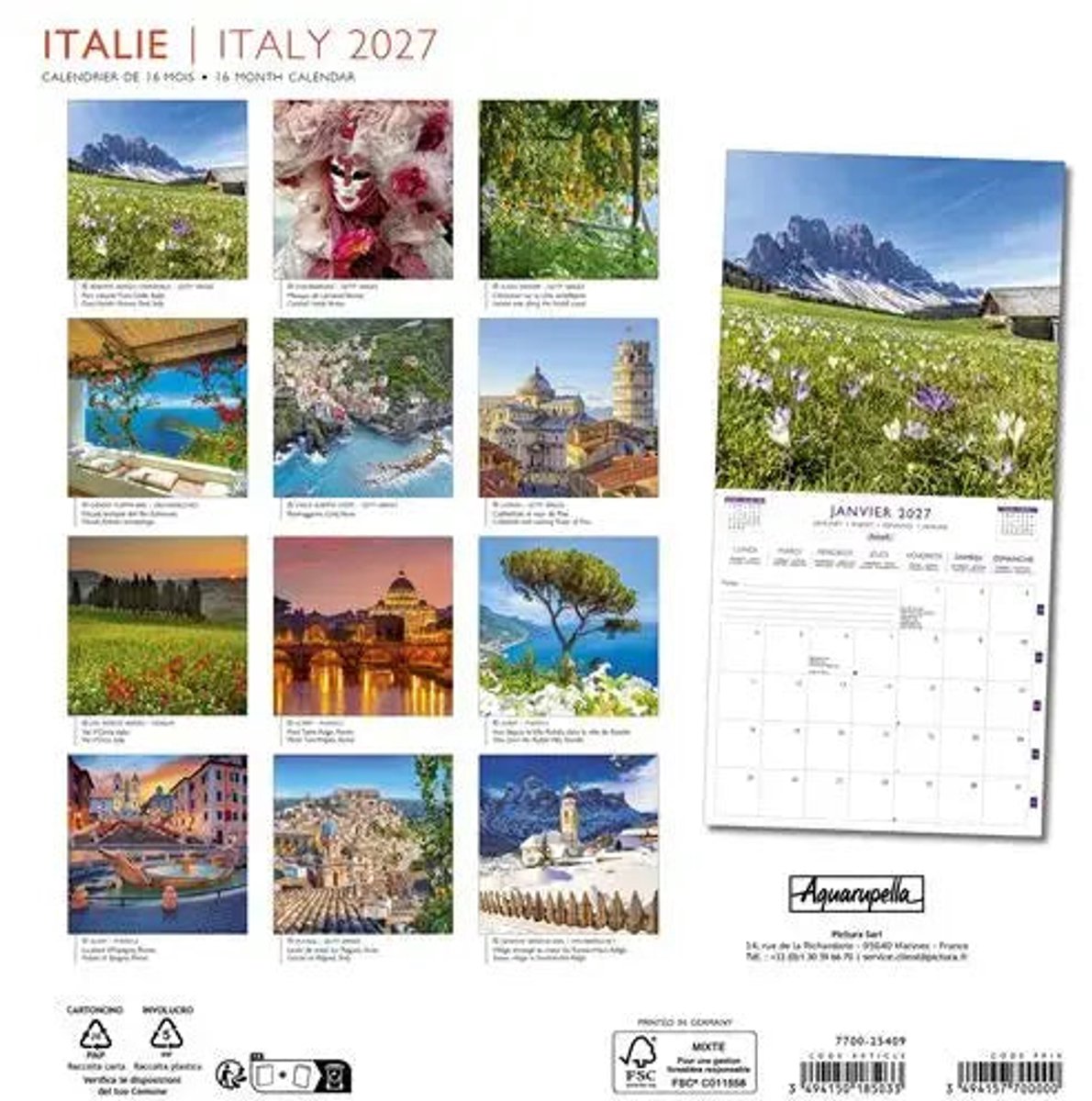 Italie Kalender 2027