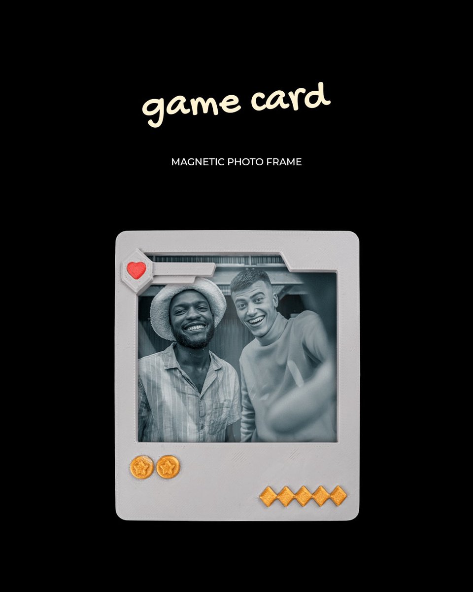 Game Card - Set van 5 magnetische fotolijstjes - Decoratieve fotolijstjes - magnetisch fotolijstje, fotohouder, foto frame, herinneringen, koelkastmagneet, cadeau, interieur