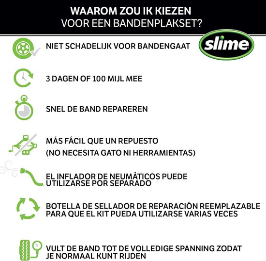 Bandenreparatieset Noodgeval - Lekke Band Reparatie - Auto Noodhulp - 15 Minuten Reparatie - 473 ml - Zwart — afbeelding 4