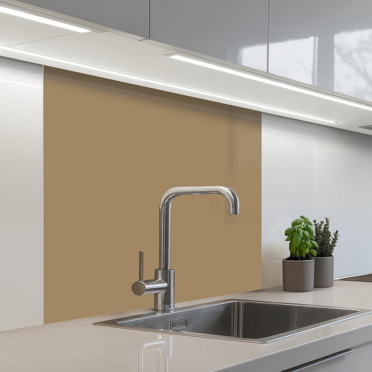 keukenachterwand 80x80 cm zelfklevend keuken decoratie accessories home kitchen spatscherm Palet - Beige - Interieur