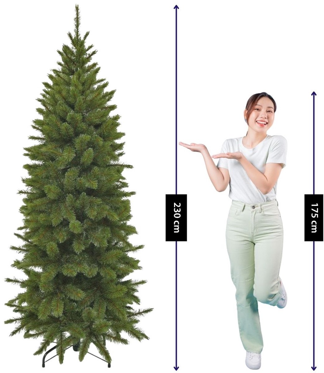 Triumph Tree Bristlecone Fir Pilar - Smalle Kerstboom voor Kleine Ruimtes - Kerstversiering met Volle Uitstraling - Kunstboom met 752 Dennentakken - H230 x Ø94 cm - Groen – foto 3