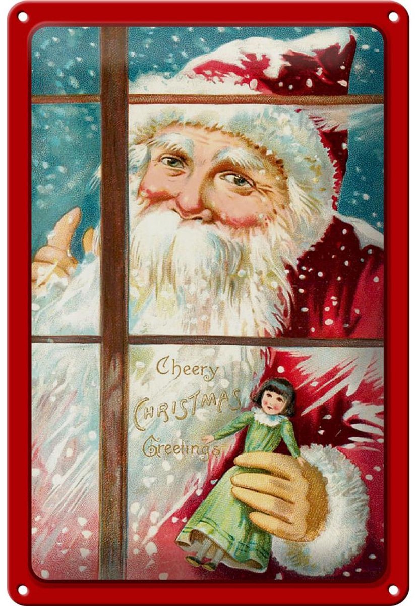 Blechschild Weihnachtsmanne Christmas 20x30cm