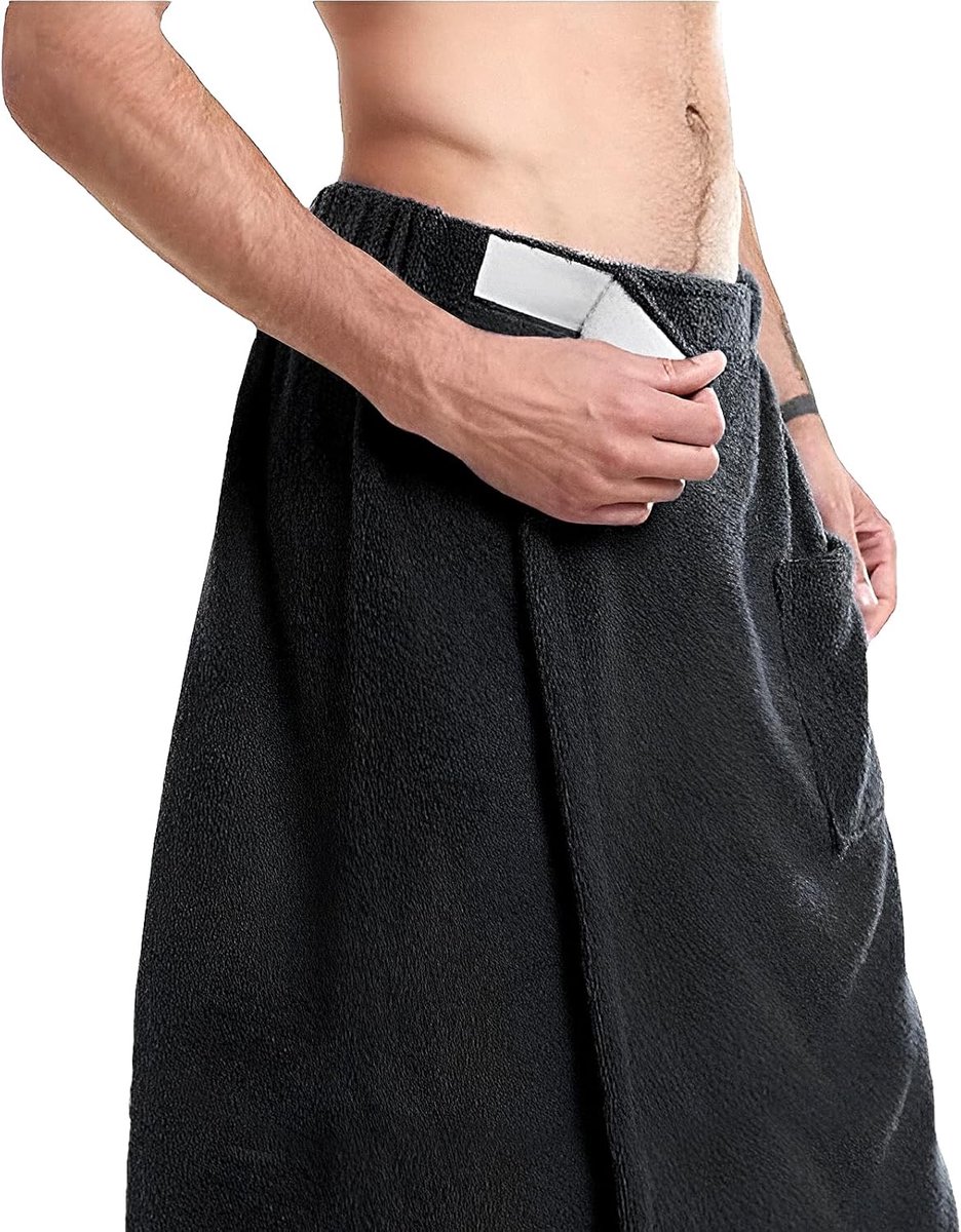heren 60 x 150 cm badhanddoek met klittenbandsluiting en tas zachte sneldrogende saunahanddoek saunahanddoek saunarock super absorberend draagbare strandhanddoek mannen handdoek