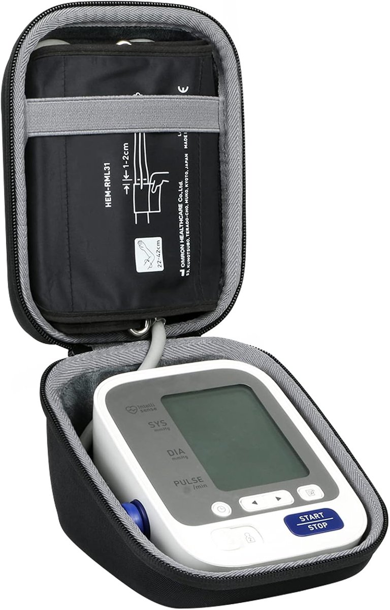 Stevige reiskoffer geschikt geschikt voorr de Omron M3 mini elektronische bloeddrukmeter (alleen de koffer, de bloeddrukmeter zelf niet inbegrepen).