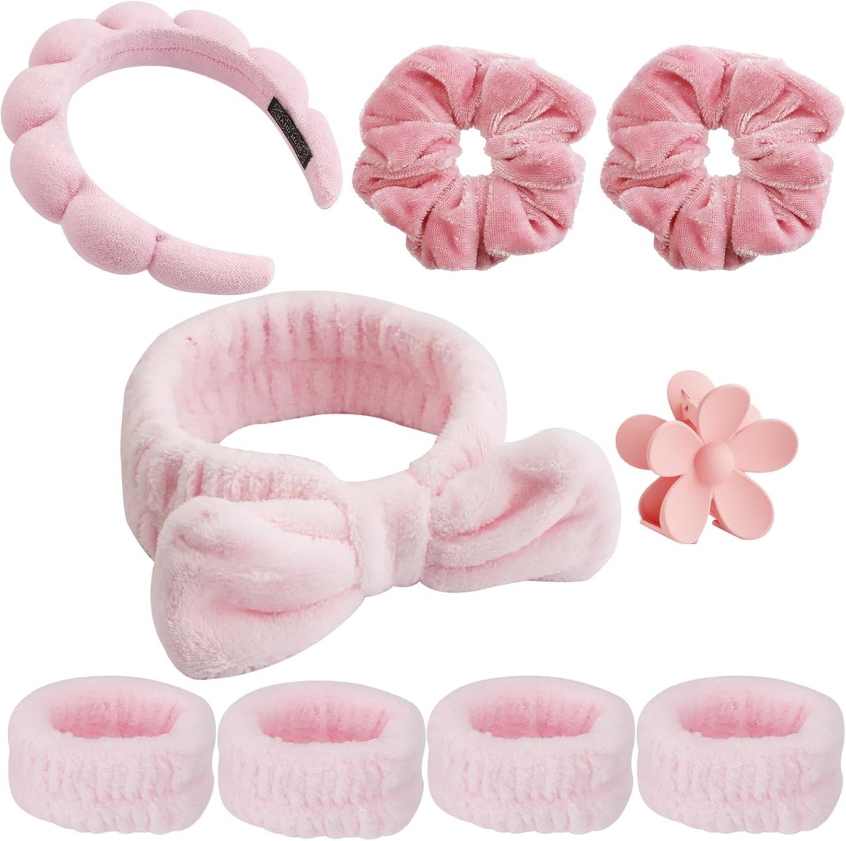 Spa-hoofdband 9 stuks - Schattig design - Geschikt voor gezichtswassen - Ideaal voor make-up en gezichtsmaskers - ShopVlot