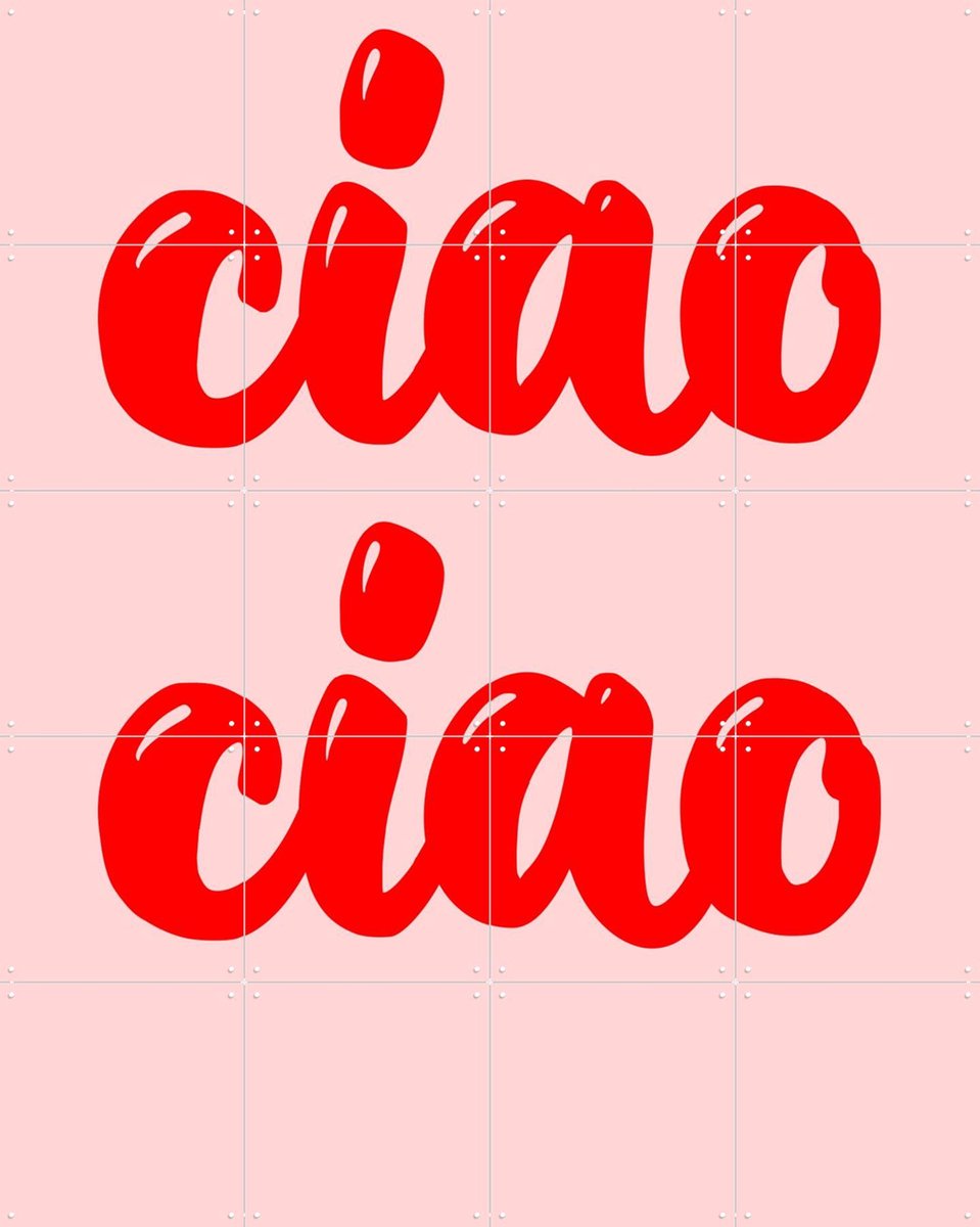 IXXI Ciau Ciao, Hej.Ibiza - 80 x 100 cm - Gratis ophangtool - Grote wanddecoratie en posters - Digitale Kunst, Modern, Typografie, Slaapkamer