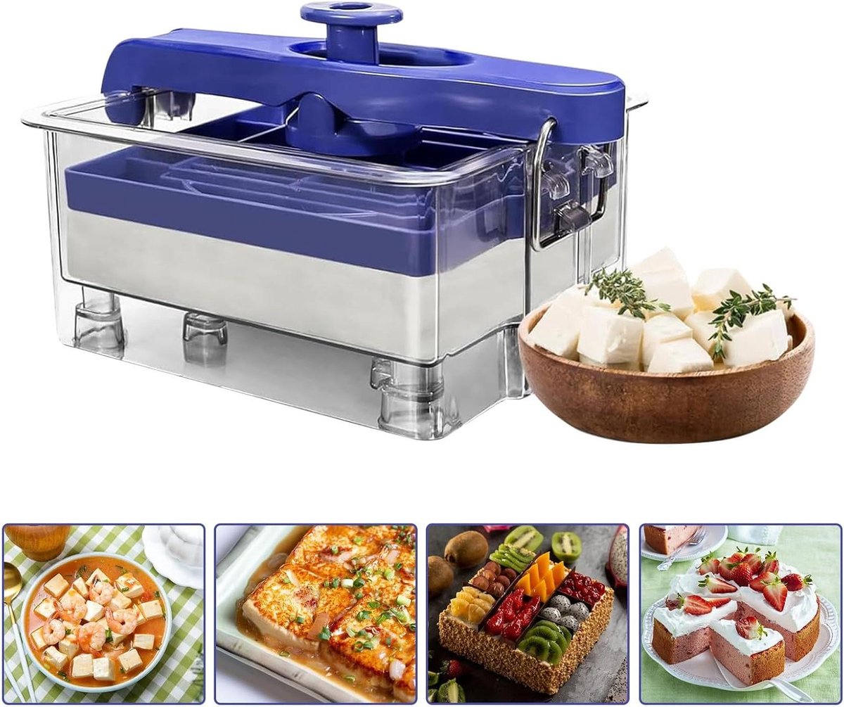 Tofu Pers - Keuken Gereedschap - Zelf Tofu Maken - Veer Druk Mechanisme - 2 Vormen - Wit