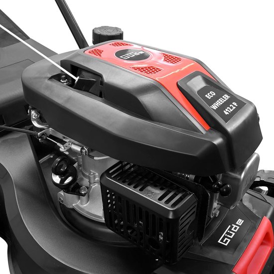 Benzine grasmaaier - Gazonmaaier - Middelgrote tuinen - Lichtgewicht manoeuvreerbaar - 40 cm snijbreedte - Zwart rood — afbeelding 2