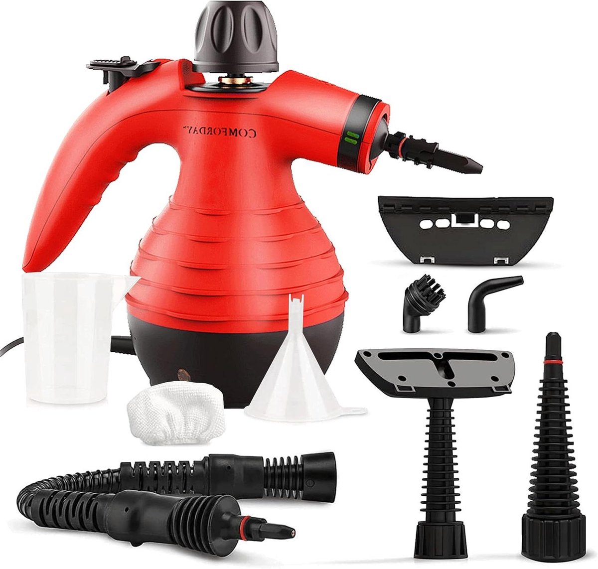 Handstoomreiniger - Draagbare Reiniger - Vlekken Verwijderen - 9 Accessoires - 1050 Watt - Rood