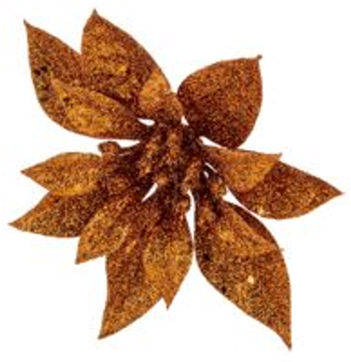 Cosy @ Home Kerstroos Clip Glitter Koper D15cm Kunst