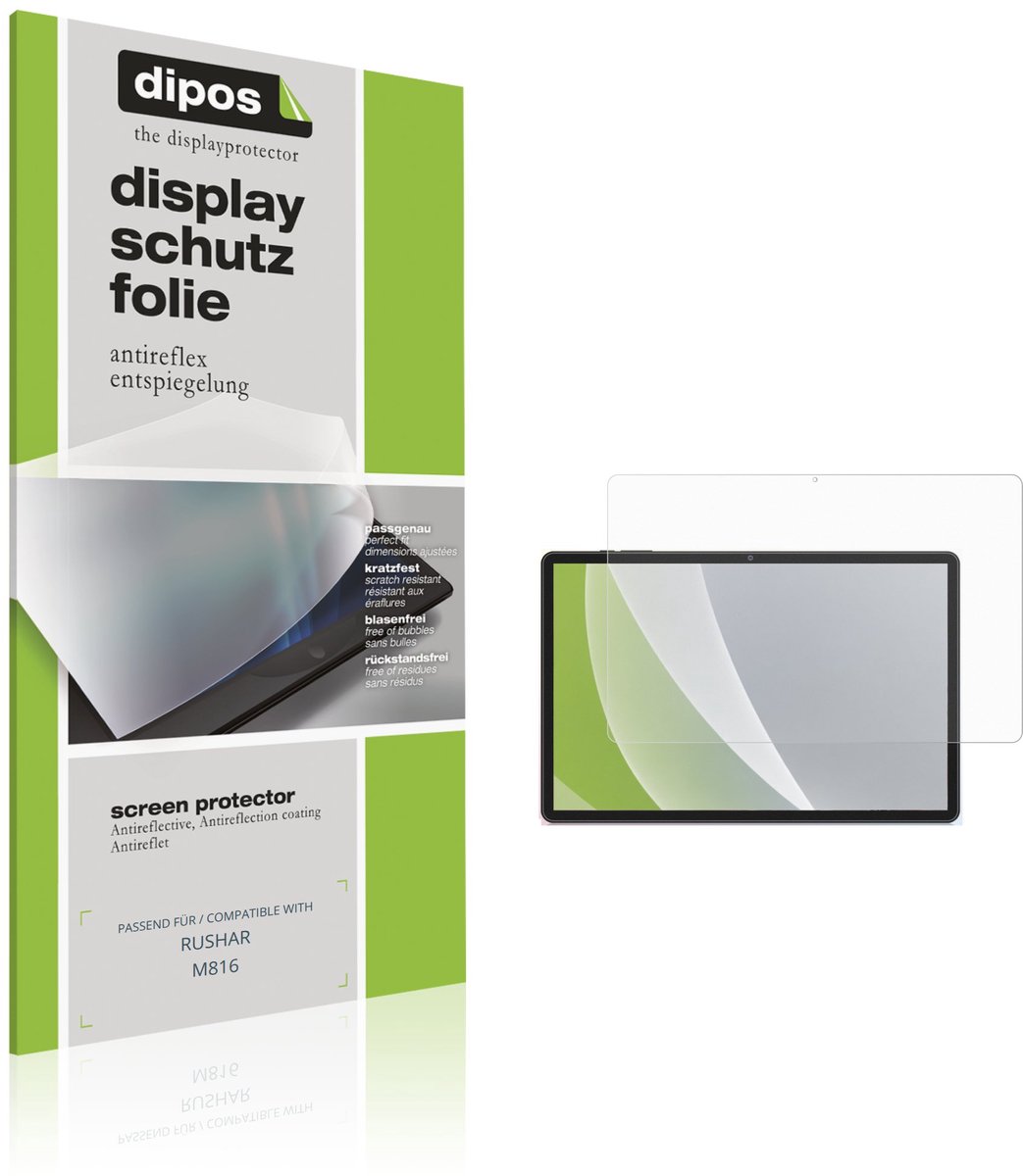 dipos – 2x Matte Beschermfolie geschikt voor RUSHAR M816 | Krasbestendige & antireflecterende Screenprotector Ultra-Thin