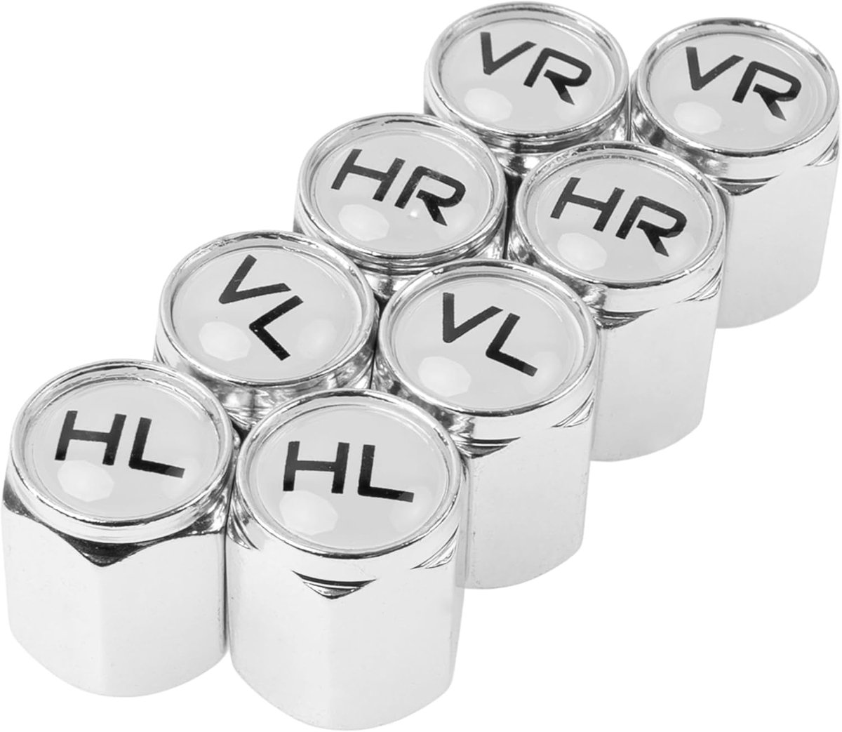 Ventieldopjes van hard plastic, 8 stuks, zilverkleurig, met opschrift Duitsland, voor auto- of Schraderventielen, bandenmarkers voor auto's, wielmarkeringsventieldopjes met zegel