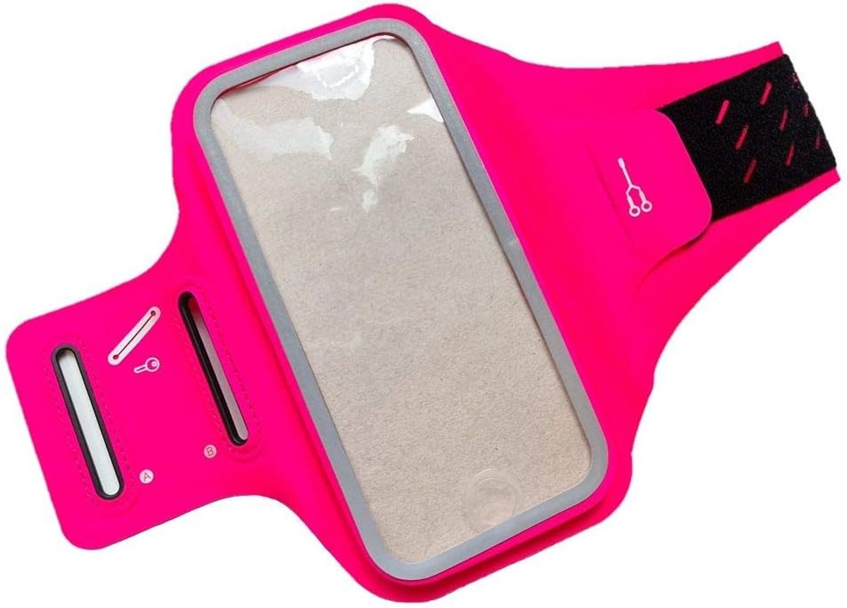 Cover Chinlon-Lycra Ultradunne Armband Sport Wandelen Running Fitness Fietsen Gym voor Tecno Mobile Spark 2 (2018) - Roze