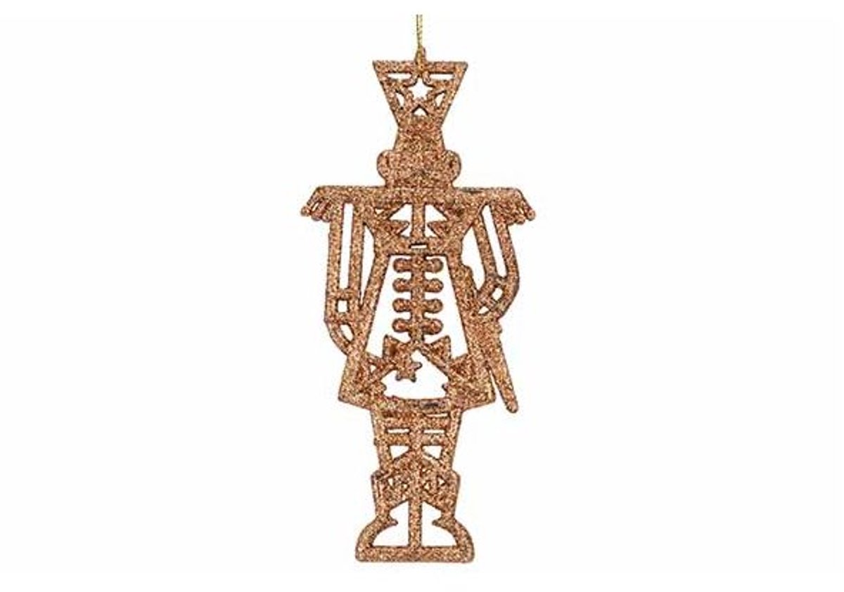 Hanger Nutcracker Glitter Koper 8xh15cm Kunststof