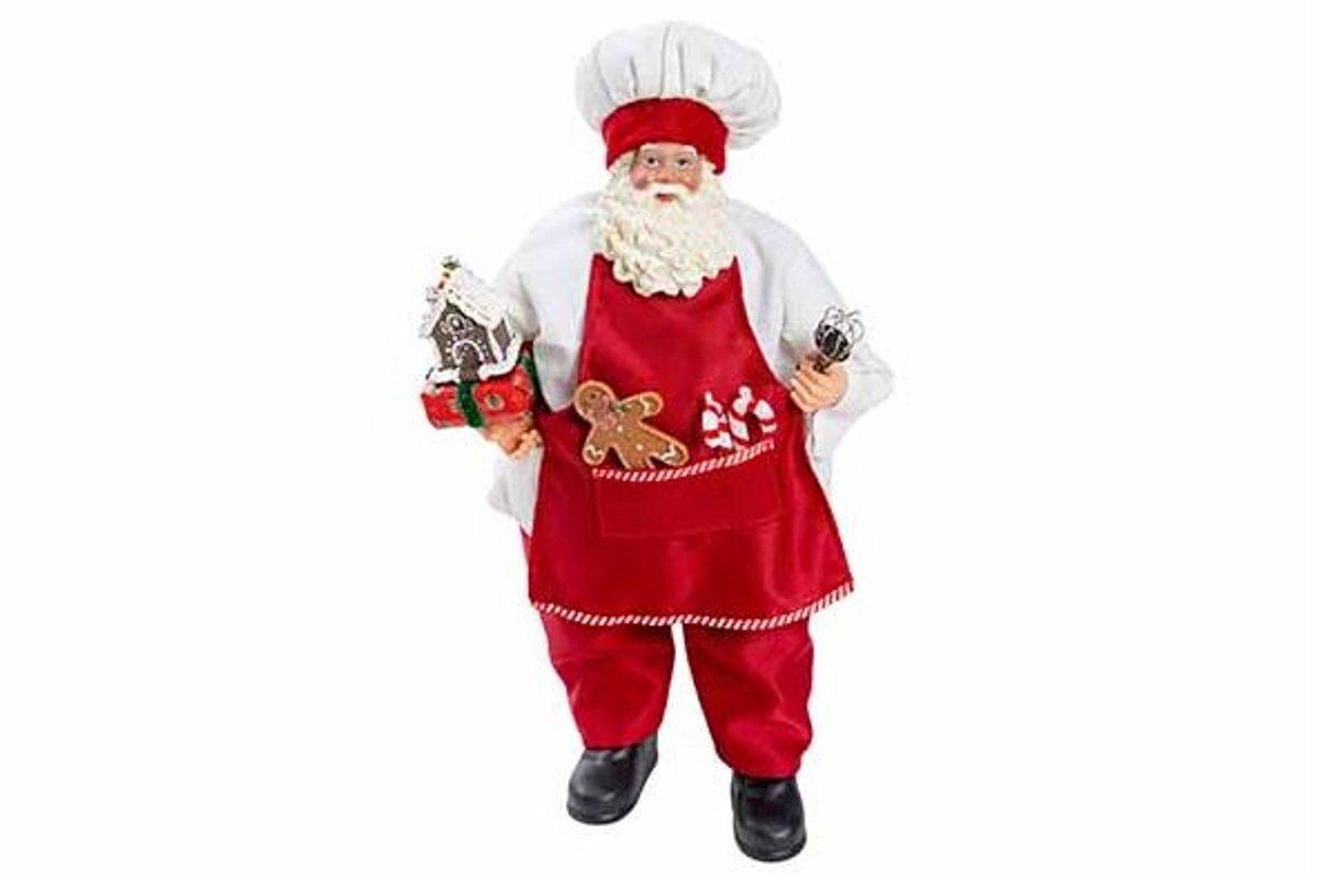 Kerstman Chef Rood 23x15xh46cm Textiel