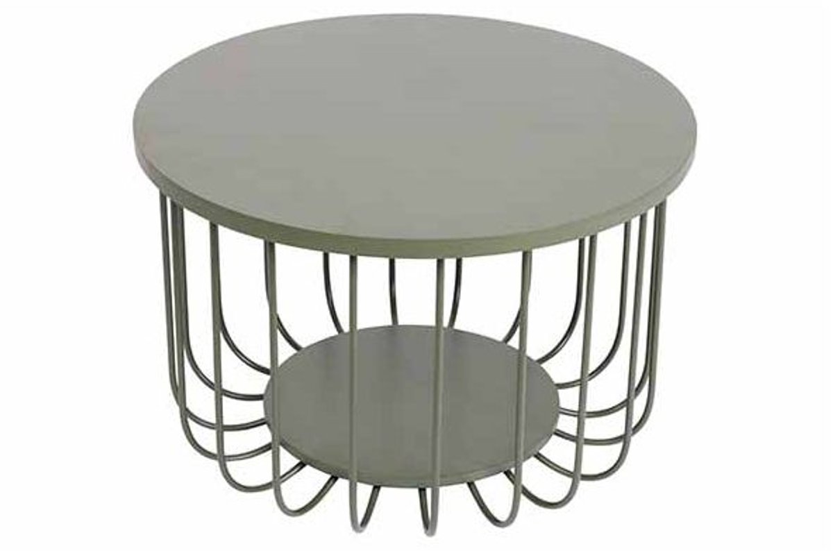 Cosy @ Home Bijzettafel Groen 53x53xh35cm Rond Metaa