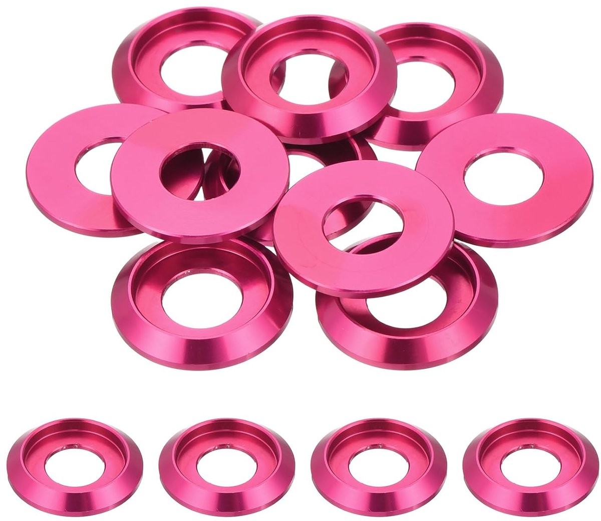 M8 kegelbeker-verzonken schijven, gatdiameter 8 mm, aluminium afdichtingen bekerkopafdichting voor schroeven RC/FPV/PC/drone/mechanische accessoires, verpakking van 10 stuks (rozenrood)
