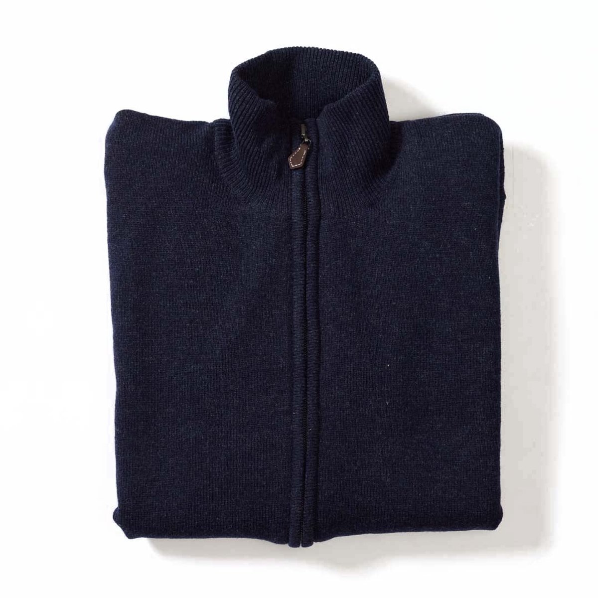 Osborne Knitwear Windstopper cardigan met rits - Dames - Lamswol - Indigo Melange - Zwarte voering - XL