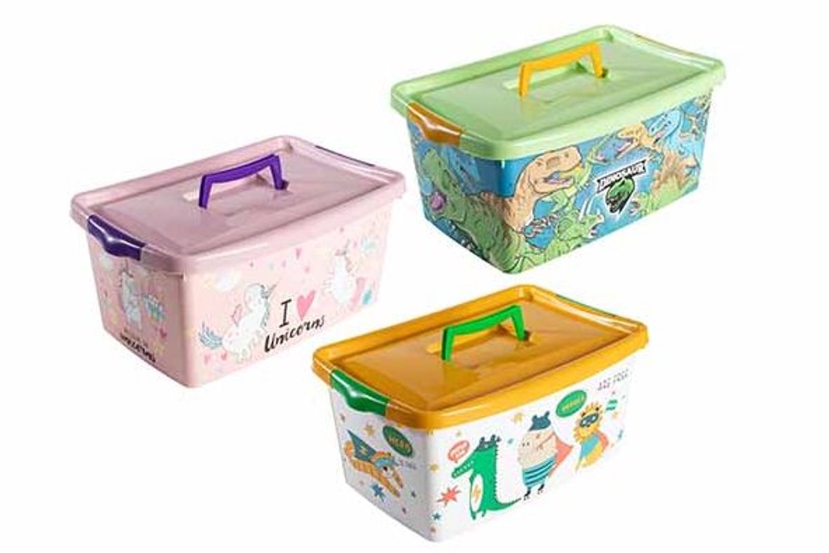 Sapporo Fantasy Animals Opbergbox 24,4x37xh16,6cm - 3ass