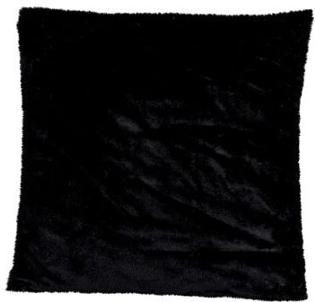 Cosy @ Home Kussen Faux Rabbit Fur Zwart 45x45xh10cm